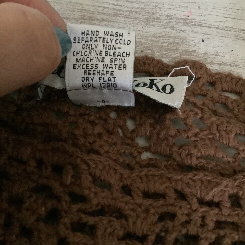 Jacque‎ & KoKo Brown Crochet Sweater 22/24 - Picture 5 of 8